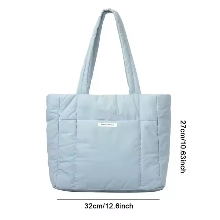 Blue Puffed Casual Handbag for Women 04