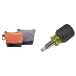 अनुकूलन योग्य ऑक्सफोर्ड वाटरप्रूफ जिपर टूल पाउच एक स्टुब्गी स्क्रूड्राइवर के साथ जोड़ा गया, एक सफेद पृष्ठभूमि पर दिखाया गया है - OEM या ODM अनुकूलन के लिए सही.