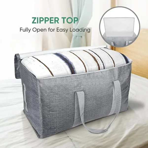 Saco di Almacenahe di Capacidad Grandi di Capacidad cu man y top zipper ., ideal pa warda deken riba bo cama .. Personalisashon di OEM/ODM disponibel.