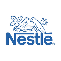 Nestlé logo with a bird feeding two chicks in a nest above the word "Nestlé" in blue text, suitable for OEM ODM branding.