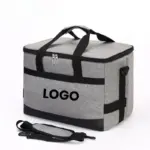 Outdoor Zippered Picnic Tote-тиде шем изолироватлымаш йӱштӧ сумка дене шем ручка да относимый плечо тасма ., featuring a "LOGO" этикетке. OEM да ODM вариант-влак шкешотан брендинг доступен ..