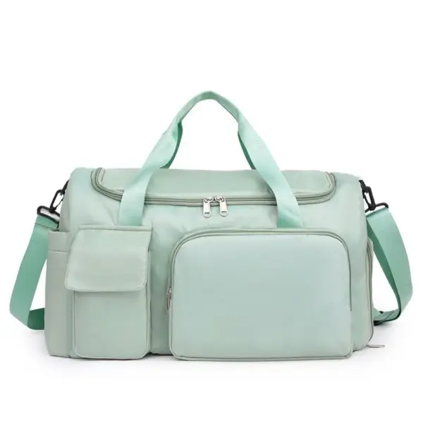 Minimalist loj-muaj peev xwm taug kev nyob rau hauv lub teeb ntsuab nrog sab saum toj, Pem hauv ntej zipper hnab ris, Thiab Adjustable Lub xub pwg pluaj. Muaj rau ODM thiab OEM Customization.