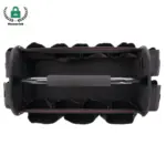 Die beste aansig van die multi-kompartement Great Capacity Tool tas in swart, Met veelvuldige buitenste sakke en 'n sentraal geplaasde opgestopte handvatsel.