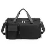 Minimalistický cestovní tote s velkou kapacitou s šedými úchyty, Přední kapsy na zip, a nastavitelný ramenní popruh. K dispozici pro přizpůsobení ODM/OEM tak, aby odpovídalo vašim potřebám značky.