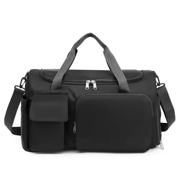 Minimalist loj-muaj peev xwm taug kev tote featuring grey, Pem hauv ntej zip hnab ris, thiab ib qho placumle pluaj. Muaj rau ODM / OEM Customization kom phim koj cov kev xav tau lag luam.