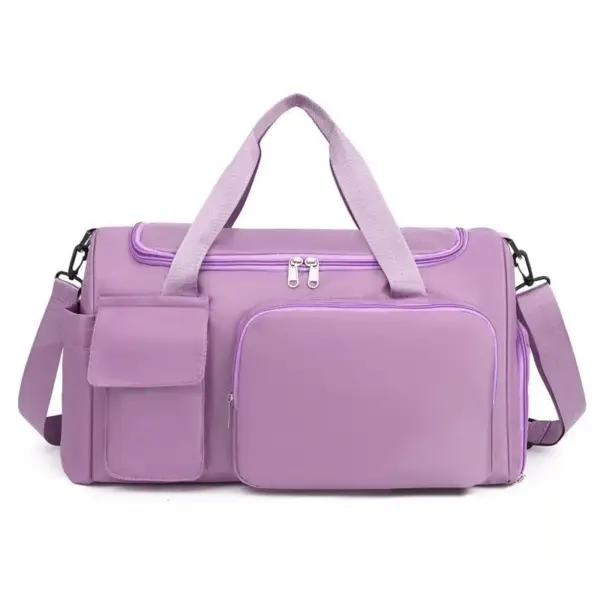 Qhov minimalist loj-muaj peev xwm taug kev tote hauv lavender nta cov leeg, Ib lub xub pwg pluaj, thiab ntau lub taub hau pem hauv ntej-zoo rau ODM thiab OEM yuav tsum tau.