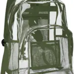 تھوک واٹر پروف پیویسی شفاف بیگ کے ساتھ سبز ٹرم, میش جیب, اور ایک سفید پس منظر پر سبز کندھے کے پٹے. OEM اور ODM حسب ضرورت کے اختیارات دستیاب ہیں.