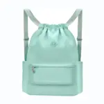 Vodootporni Oxford sportski ruksak s odjeljcima u laganom teal sadrži prednji džep s patentnim zatvaračem i podesive naramenice, prikazan na bijeloj pozadini. OEM/ODM Opcije dostupne za prilagođenu marku ili kupnju skupne mase.