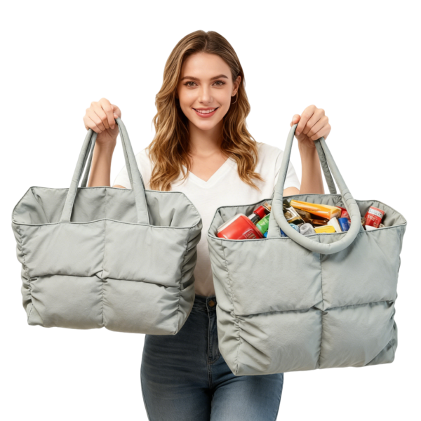 絎縫可摺疊收納手提袋 - 輕巧大容量整理袋 (OEM / ODM)