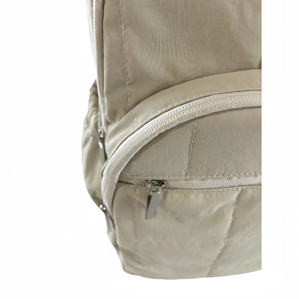 Beige Quilted Lightweight Commuter Backpack-06
