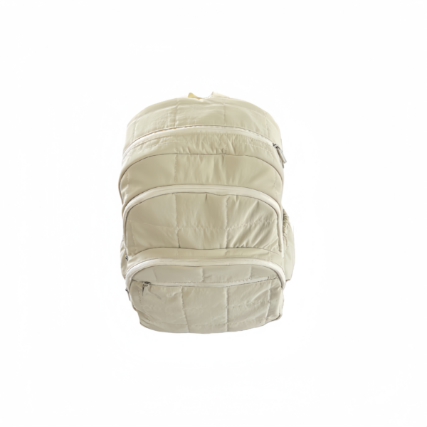 Beige Quilted Lightweight Commuter Backpack-02