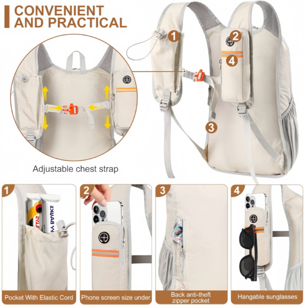 Custom Foldable Outdoor Backpack - OEM Logo Customizable Lightweight Backpack - Image 2