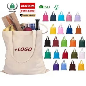 Oanpaste Canvas Tote Bag - OEM-logo oanpasbere multi-colour werbrûkbere tas