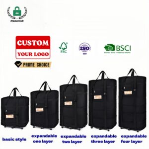 Custom Expandable Wheeled Duffel Bag - OEM Multi-Layer Rolling Luggage With Logo Customization