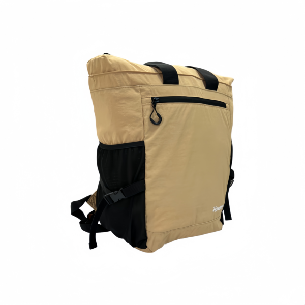 Khaki Foldable Backpack Lightweight Packable Travel Backpack Soft Nylon Portable Compact Daypack - Image 4